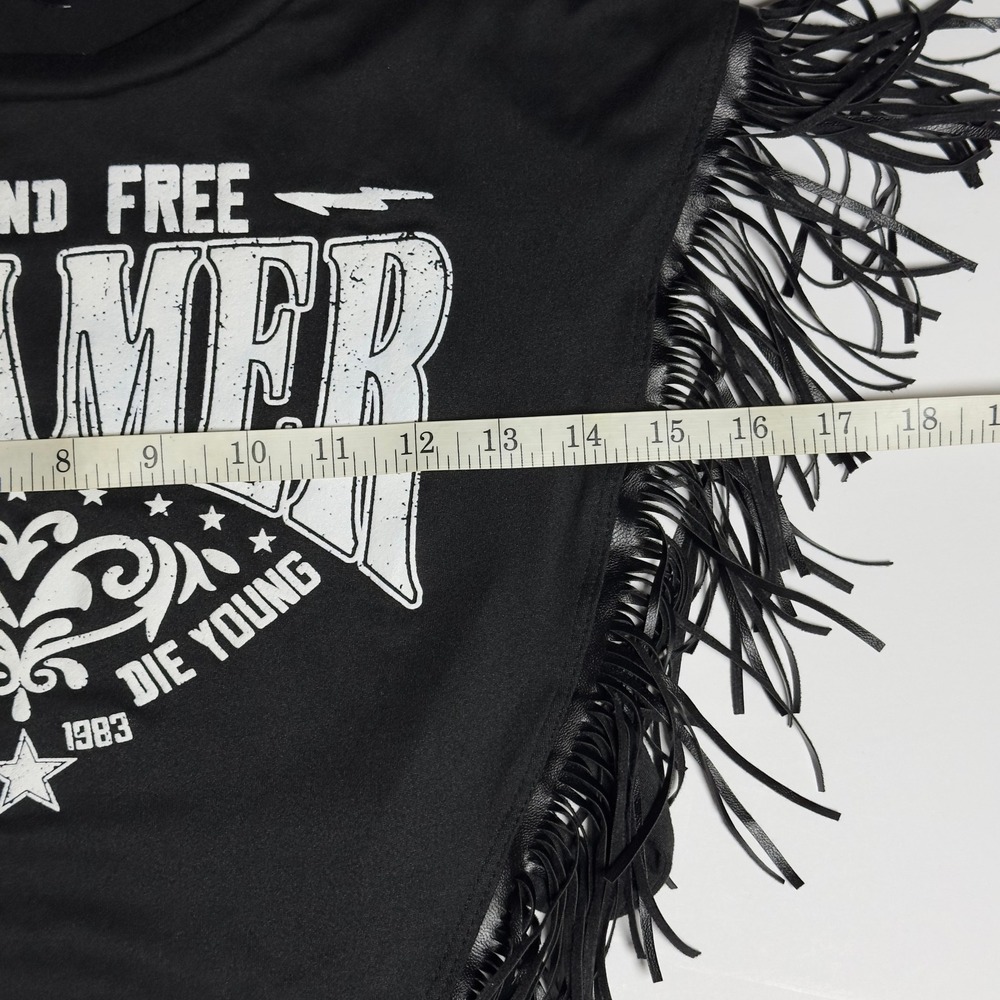 Julia By Love J Wild And Free Dreamer Bikercore Festival Rave Fringed Top Size M - Picture 6 of 7